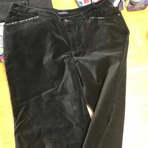 Jones New York Crushed Velvet Velour Black Pants Size 16 W
